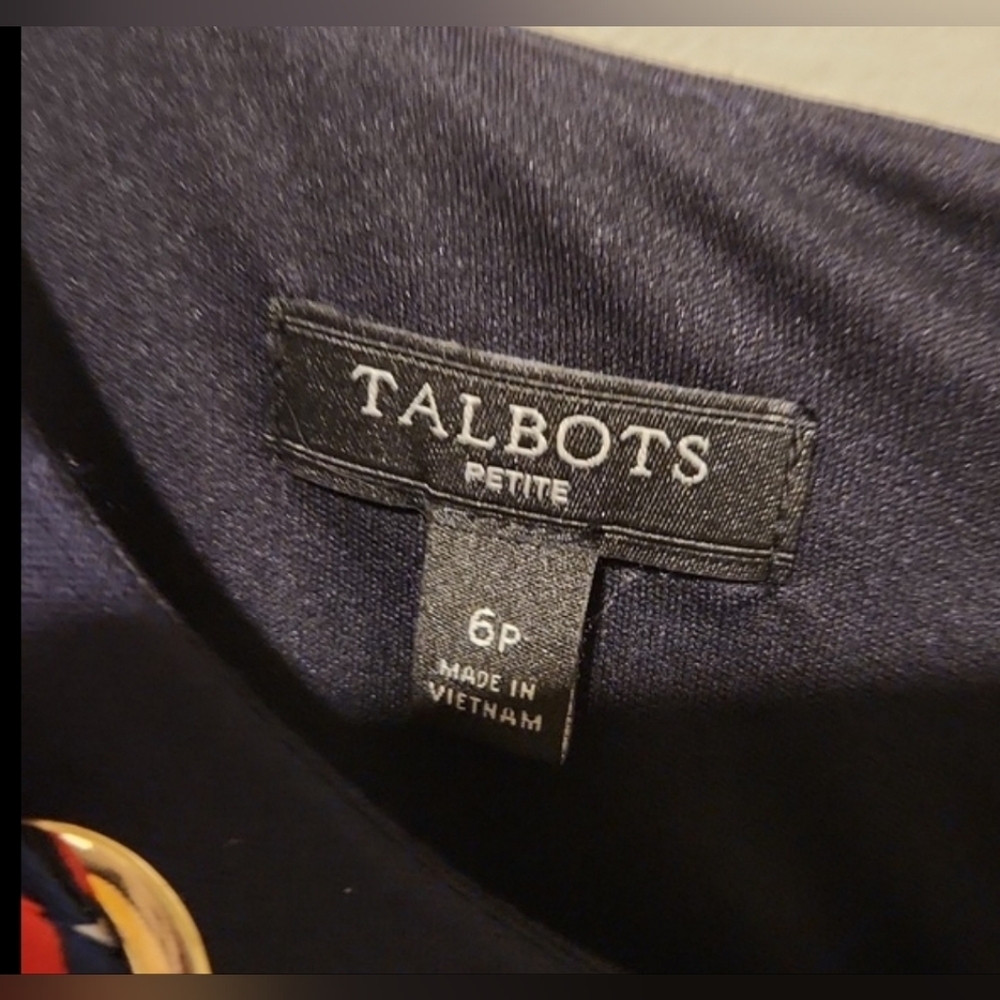 ❤️ NWOT! TALBOTS DRESS - NAUTICAL FIT & FLARE PONTE KNIT, 6P (28 PETITE) - Picture 6 of 6
